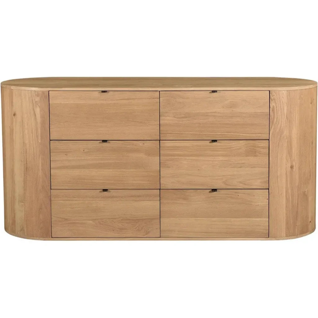 Theo Wood Brown 6 Drawer Dresser - LOOMLAN - Moe's Home - Dressers