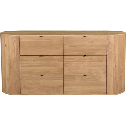 Theo Wood Brown 6 Drawer Dresser - LOOMLAN - Moe's Home - Dressers