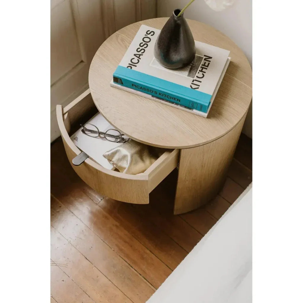 Theo Wood One Drawer Nightstand - LOOMLAN - Moe's Home - Nightstands