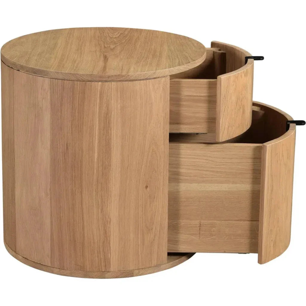 Theo Wood Two Drawer Nightstand - LOOMLAN - Moe's Home - Nightstands