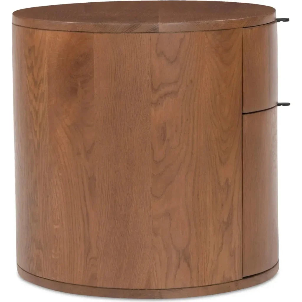 Theo Wood Two Drawer Nightstand - LOOMLAN - Moe's Home - Nightstands