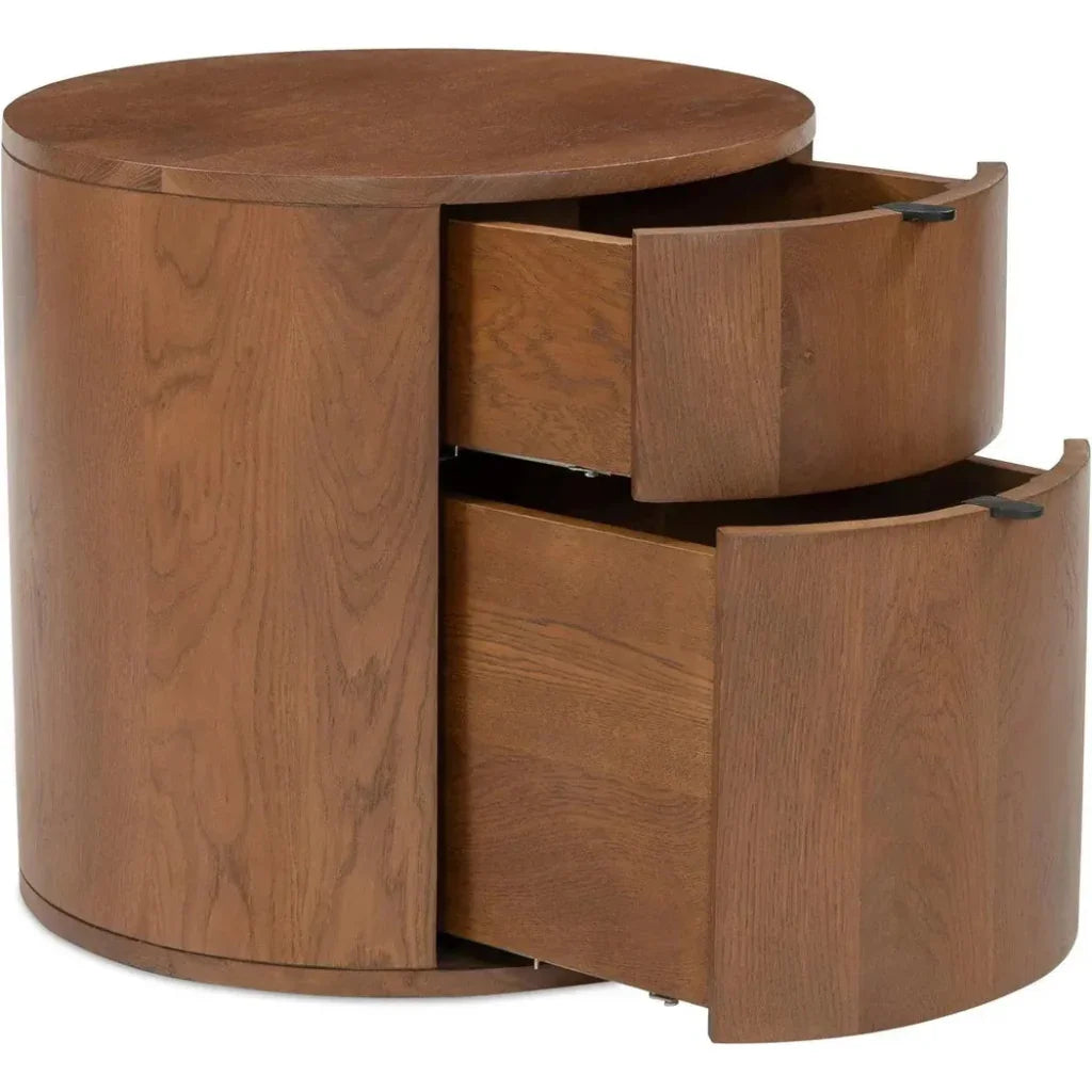 Theo Wood Two Drawer Nightstand - LOOMLAN - Moe's Home - Nightstands