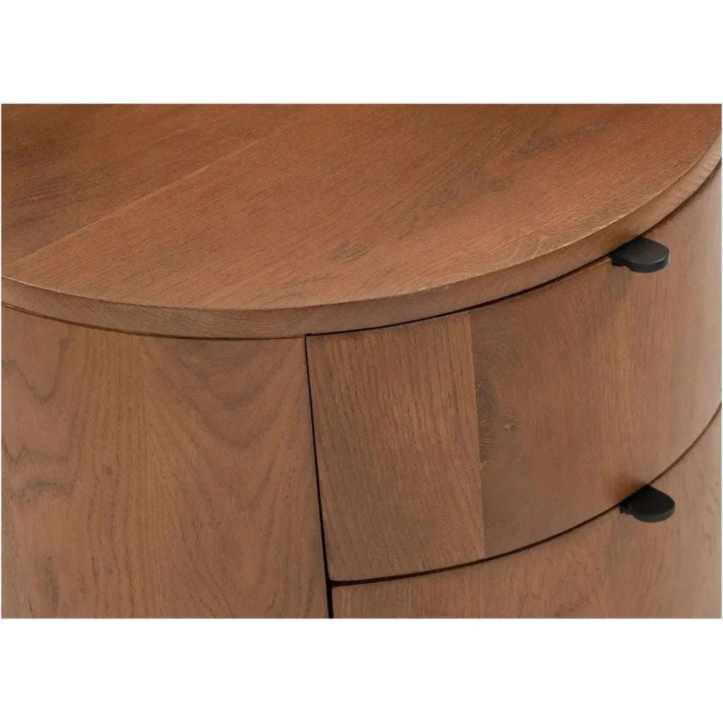 Theo Wood Two Drawer Nightstand - LOOMLAN - Moe's Home - Nightstands