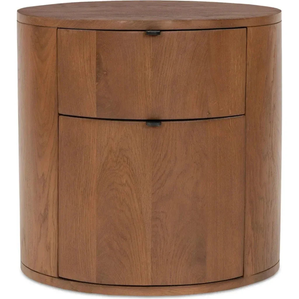 Theo Wood Two Drawer Nightstand - LOOMLAN - Moe's Home - Nightstands