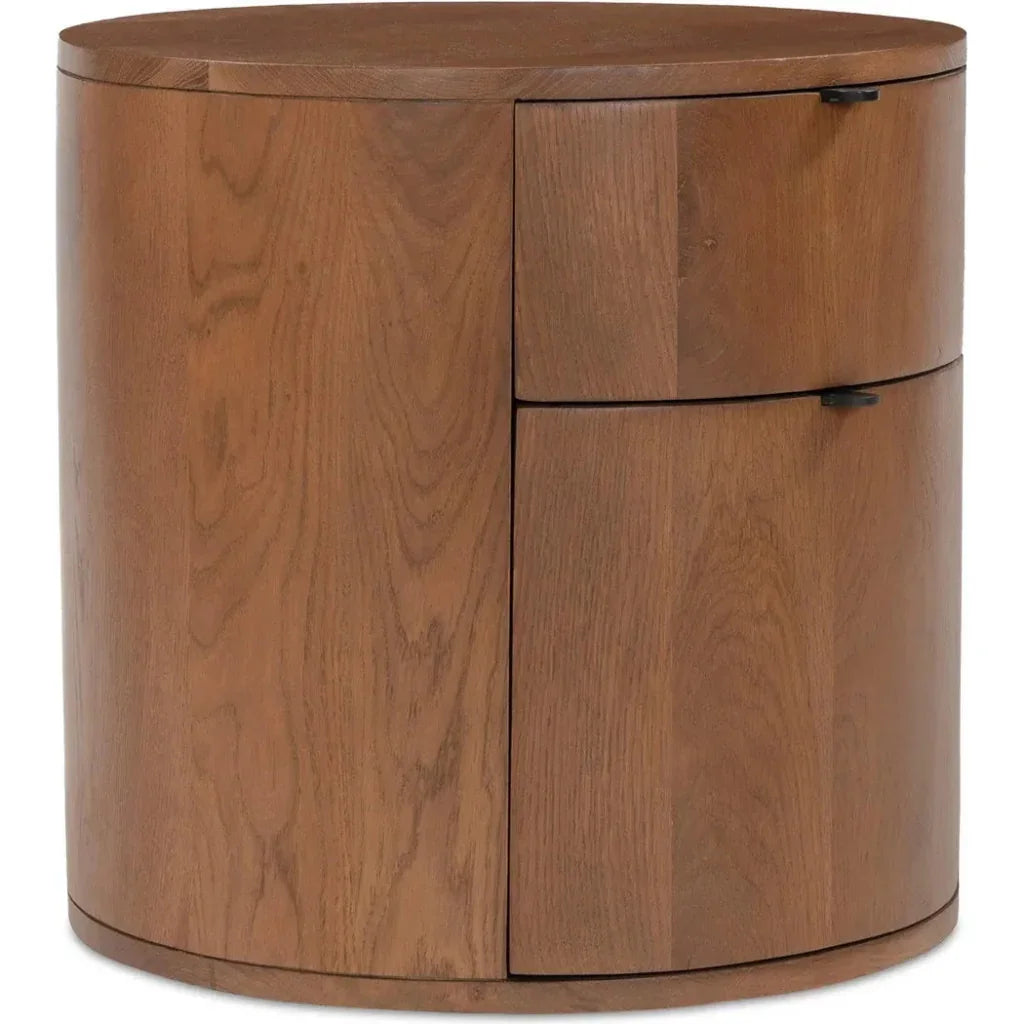 Theo Wood Two Drawer Nightstand - LOOMLAN - Moe's Home - Nightstands
