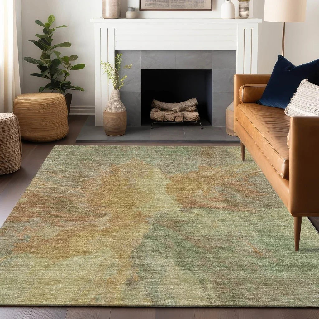 Theodara Aloe Washable Indoor - Outdoor Rug - LOOMLAN - LOOMLAN Rugs - Outdoor Rugs