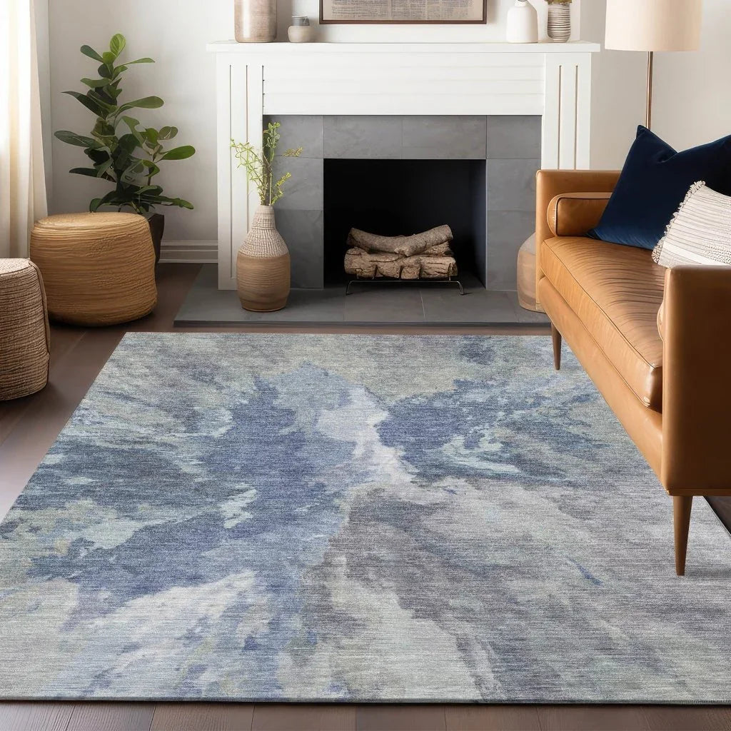 Theodara Denim Washable Indoor - Outdoor Rug - LOOMLAN - LOOMLAN Rugs - Outdoor Rugs