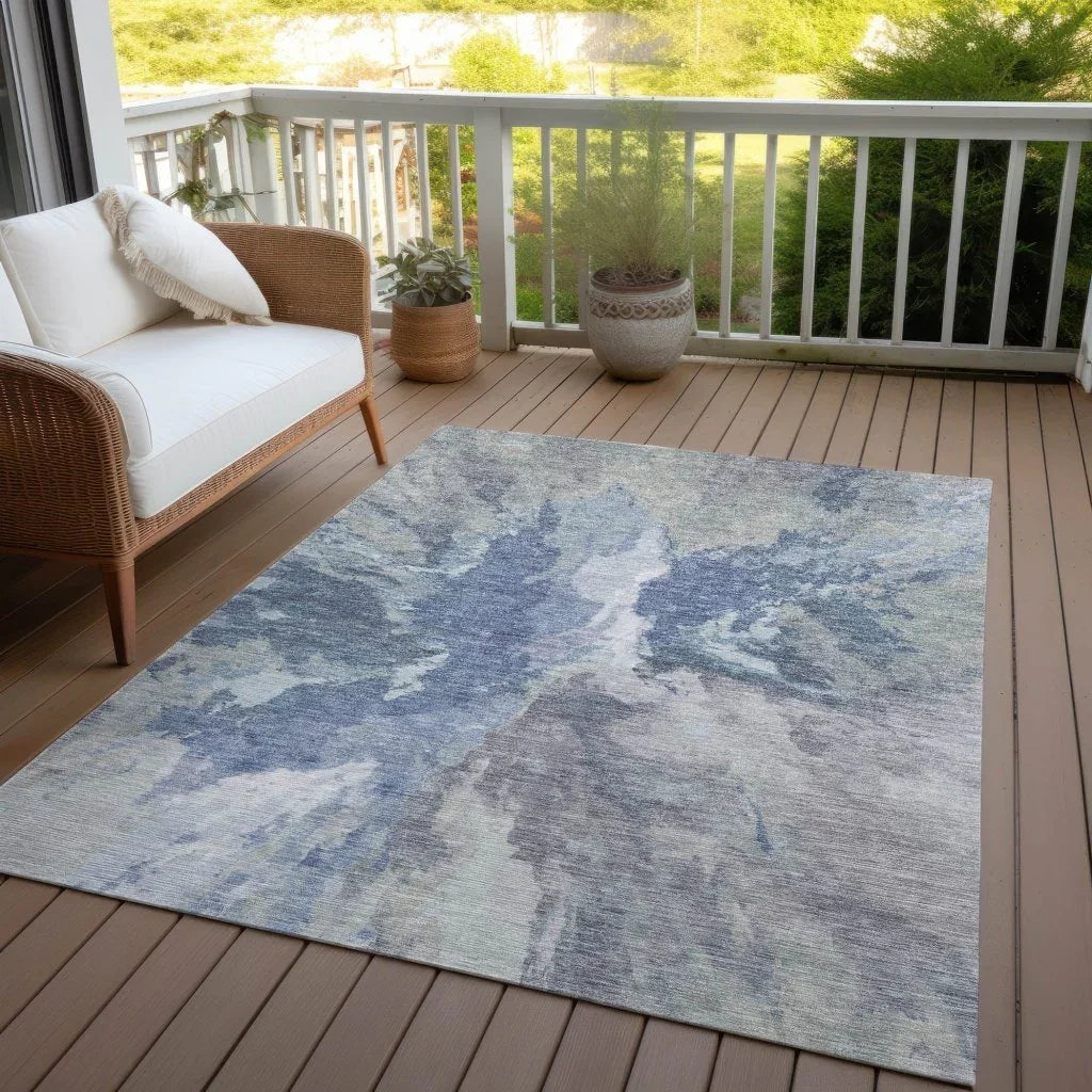 Theodara Denim Washable Indoor - Outdoor Rug - LOOMLAN - LOOMLAN Rugs - Outdoor Rugs