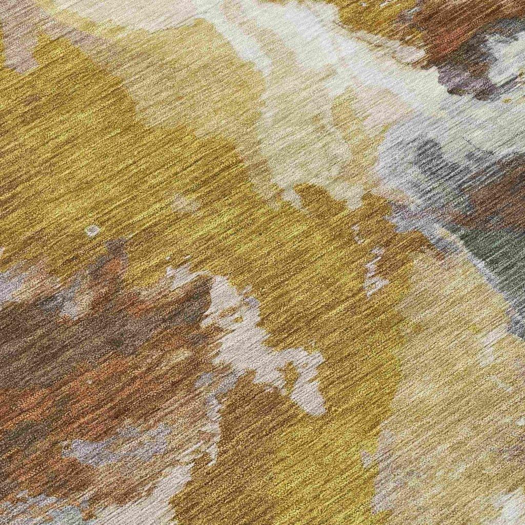 Theodara Gold Washable Indoor - Outdoor Rug - LOOMLAN - LOOMLAN Rugs - Outdoor Rugs