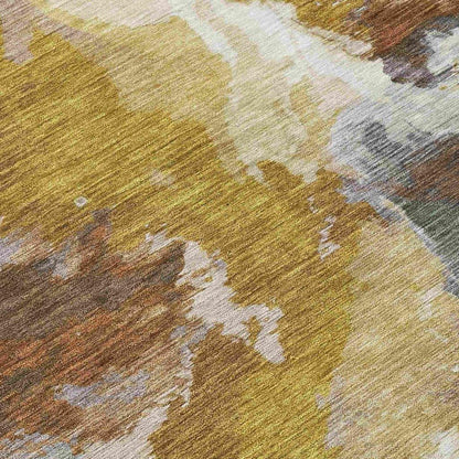 Theodara Gold Washable Indoor - Outdoor Rug - LOOMLAN - LOOMLAN Rugs - Outdoor Rugs