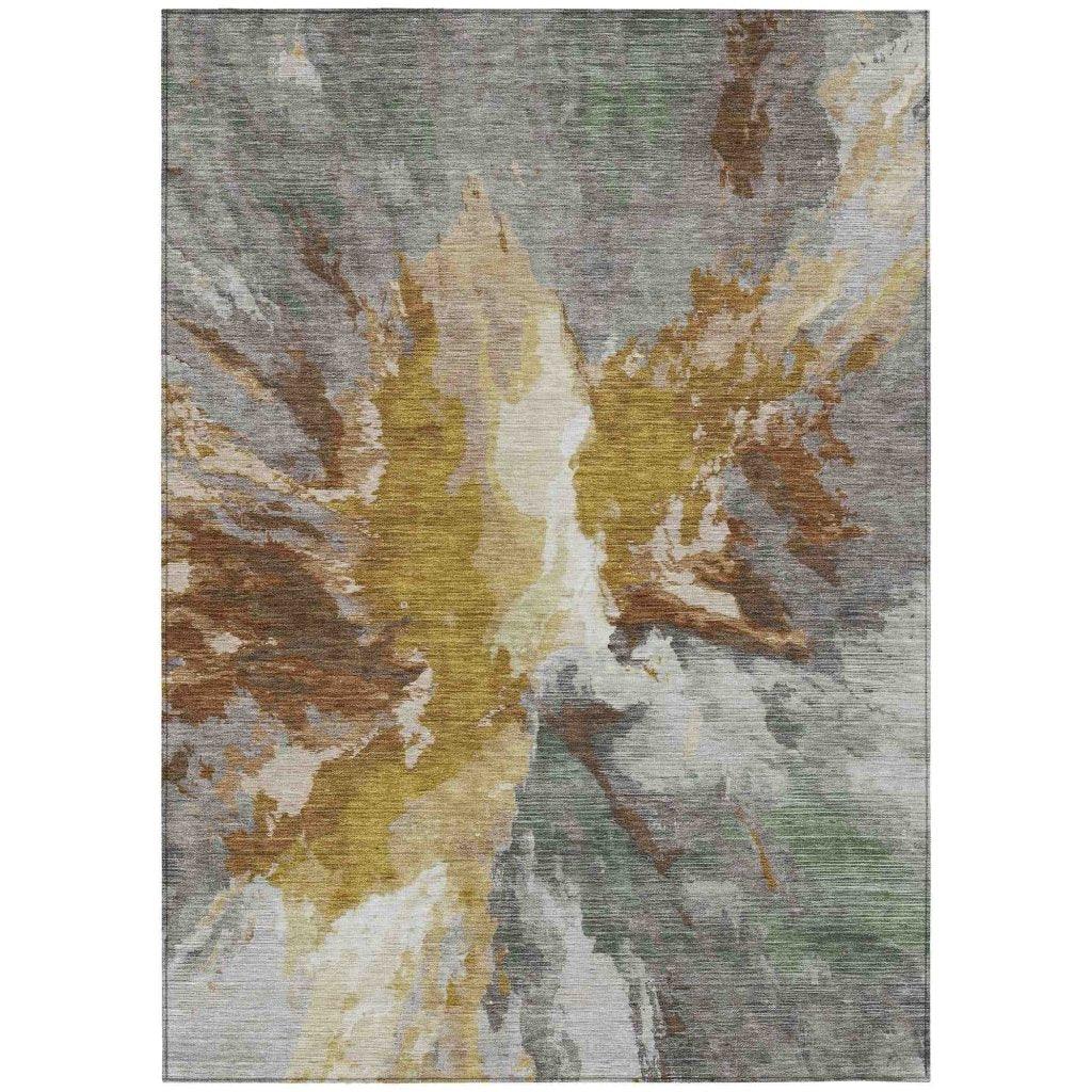 Theodara Gold Washable Indoor - Outdoor Rug - LOOMLAN - LOOMLAN Rugs - Outdoor Rugs