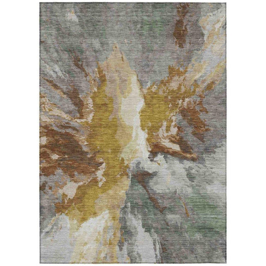 Theodara Gold Washable Indoor - Outdoor Rug - LOOMLAN - LOOMLAN Rugs - Outdoor Rugs