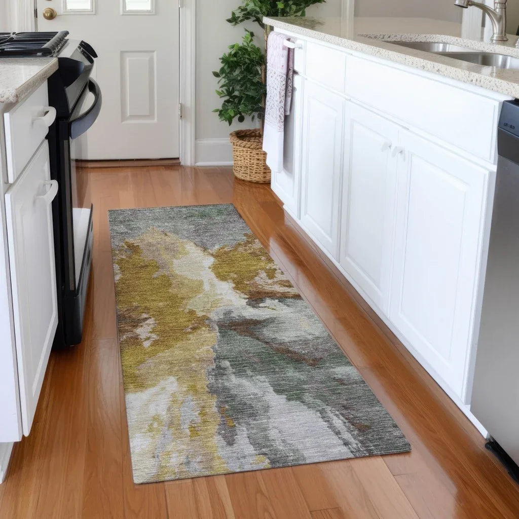 Theodara Gold Washable Indoor - Outdoor Rug - LOOMLAN - LOOMLAN Rugs - Outdoor Rugs