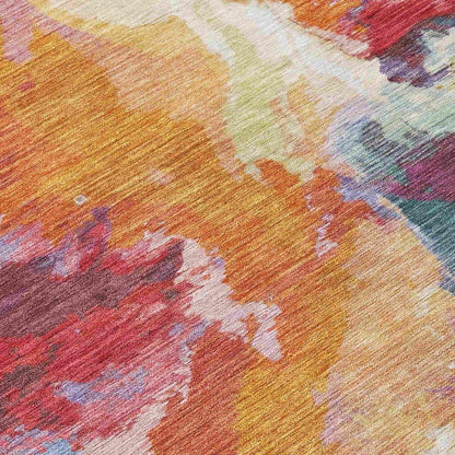 Theodara Orange Washable Indoor - Outdoor Rug - LOOMLAN - LOOMLAN Rugs - Outdoor Rugs