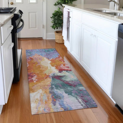 Theodara Orange Washable Indoor - Outdoor Rug - LOOMLAN - LOOMLAN Rugs - Outdoor Rugs