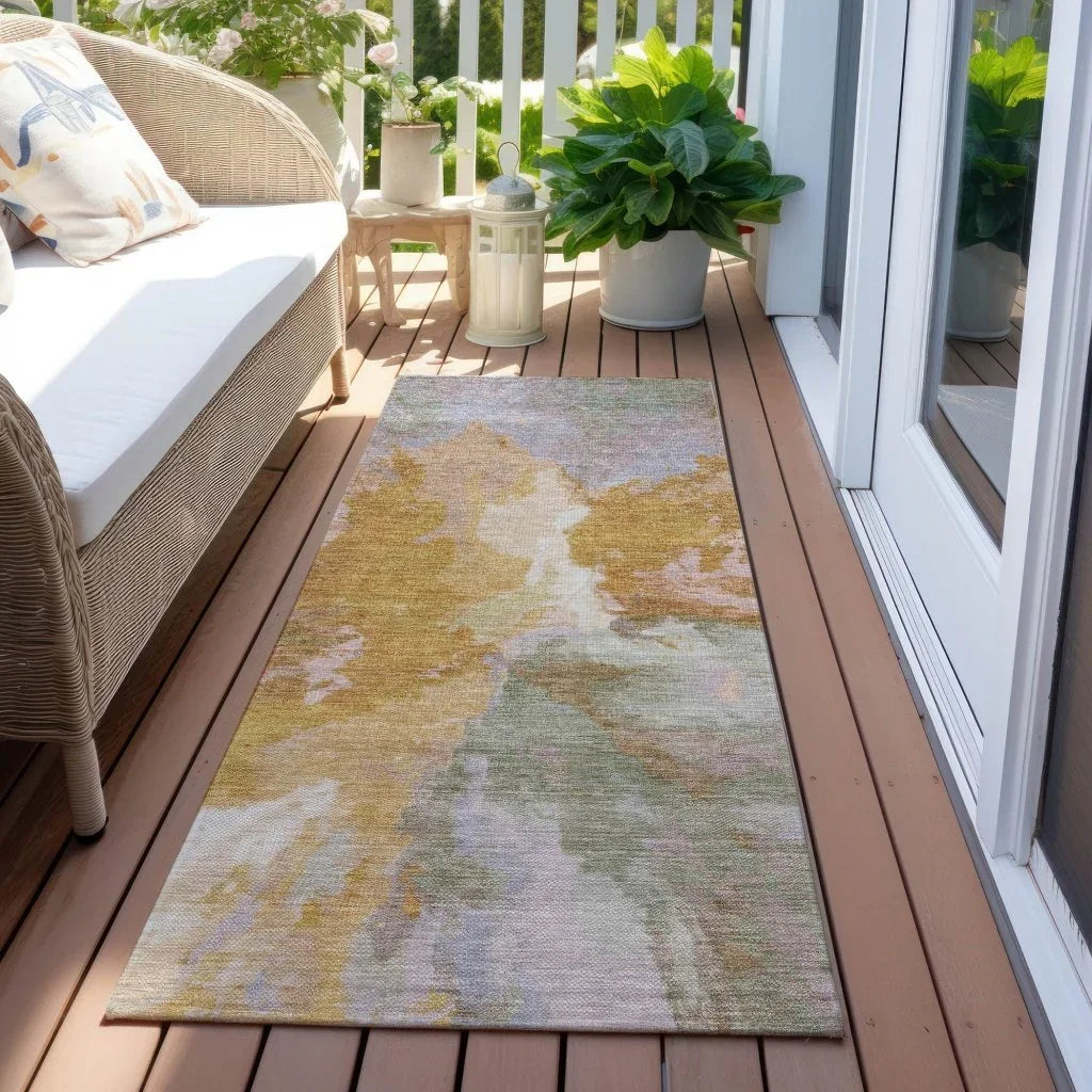 Theodara Rust Washable Indoor - Outdoor Rug - LOOMLAN - LOOMLAN Rugs - Outdoor Rugs