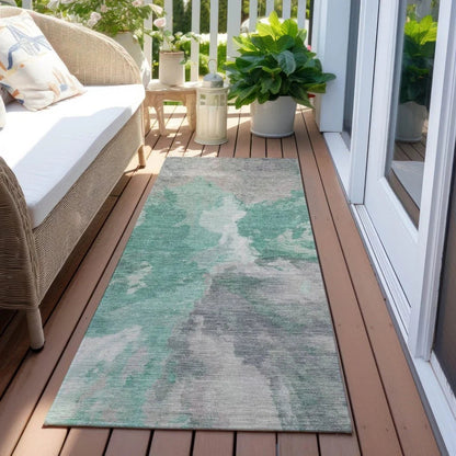 Theodara Teal Washable Indoor - Outdoor Rug - LOOMLAN - LOOMLAN Rugs - Outdoor Rugs
