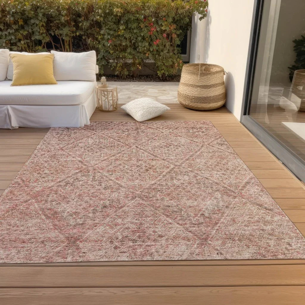 Theodora Pink Washable Indoor - Outdoor Rug - LOOMLAN - LOOMLAN Rugs - Outdoor Rugs