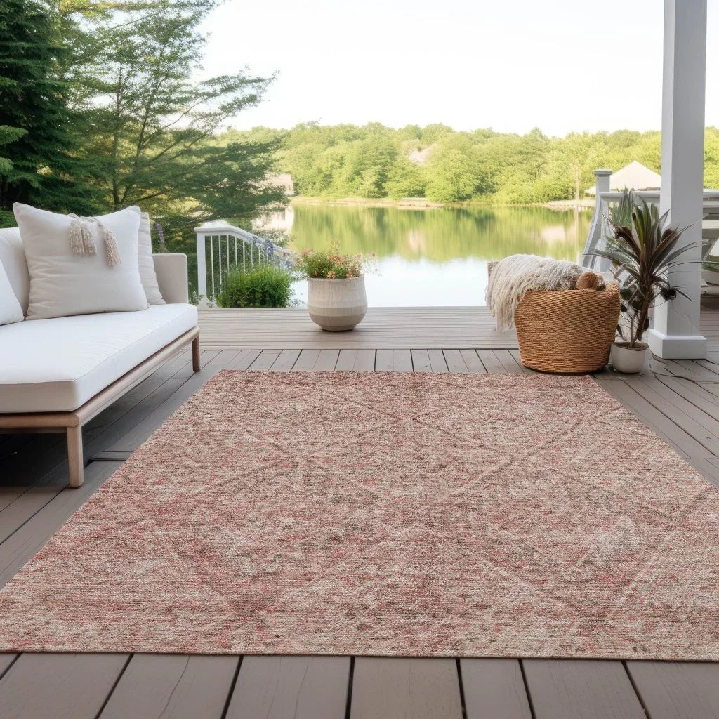 Theodora Pink Washable Indoor - Outdoor Rug - LOOMLAN - LOOMLAN Rugs - Outdoor Rugs