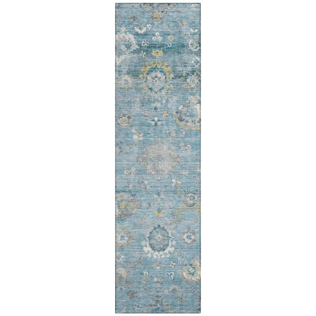 Thessia Teal Washable Indoor - Outdoor Rug - LOOMLAN - LOOMLAN Rugs - Outdoor Rugs