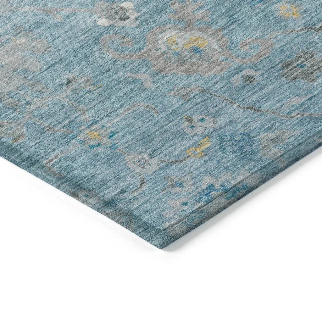 Thessia Teal Washable Indoor - Outdoor Rug - LOOMLAN - LOOMLAN Rugs - Outdoor Rugs