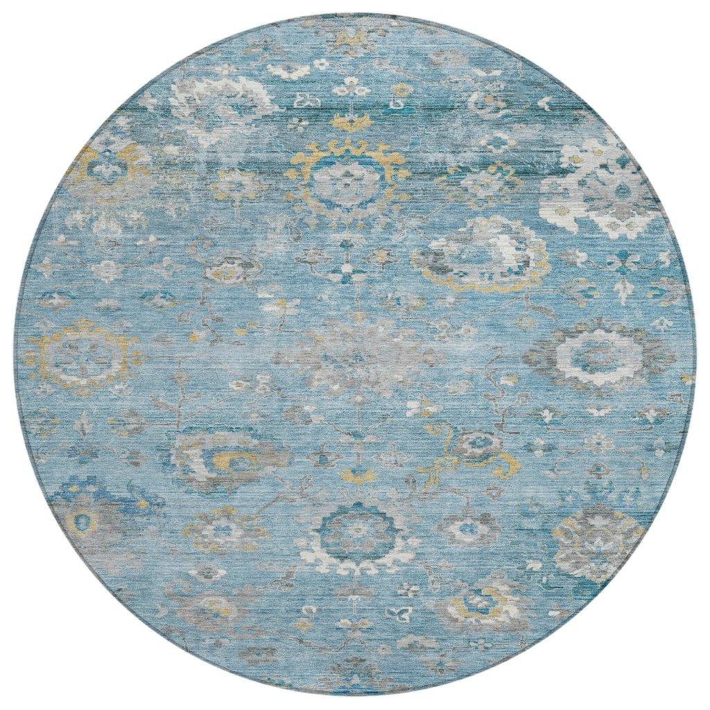 Thessia Teal Washable Indoor - Outdoor Rug - LOOMLAN - LOOMLAN Rugs - Outdoor Rugs