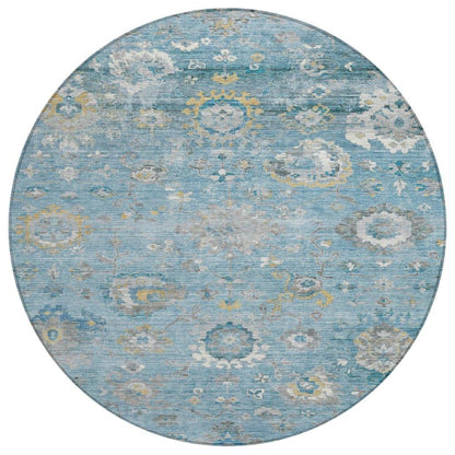Thessia Teal Washable Indoor - Outdoor Rug - LOOMLAN - LOOMLAN Rugs - Outdoor Rugs