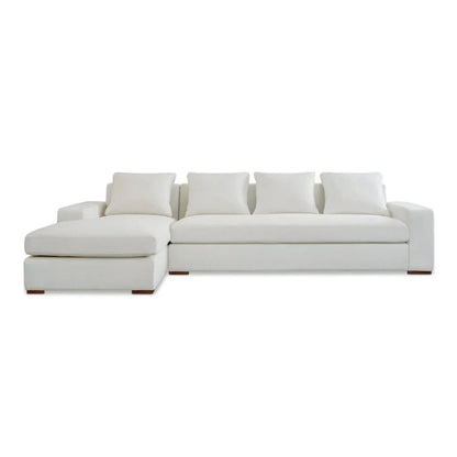 Thomas Removable Back Cushions Sectional Sofa-Modular Sofas-Moe's Home-Left Facing-Ivory-LOOMLAN