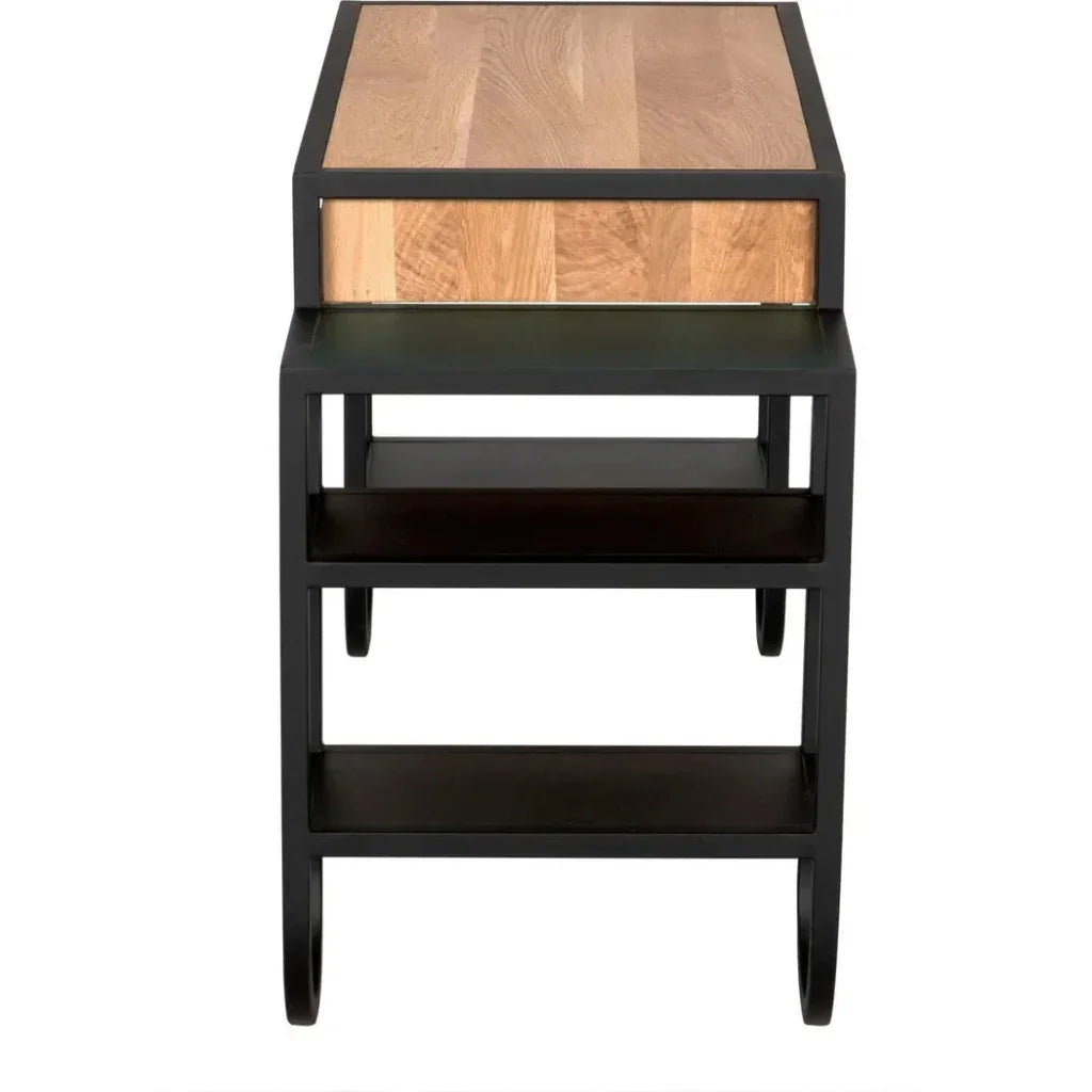 Thomson Wood and Steel Desk-Home Office Desks-Noir-LOOMLAN