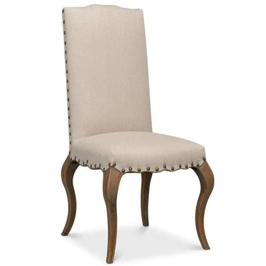 Thorne Linen Armless Dining Chair 2PC - LOOMLAN - Sarreid - Dining Chairs