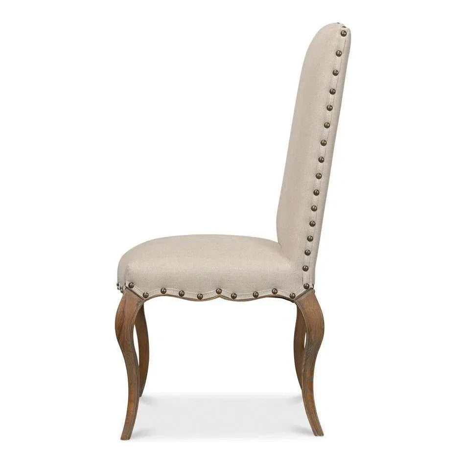 Thorne Linen Armless Dining Chair 2PC - LOOMLAN - Sarreid - Dining Chairs