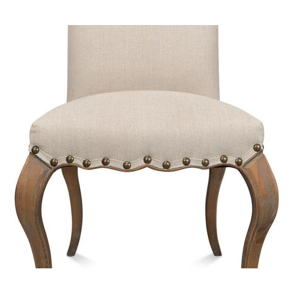 Thorne Linen Armless Dining Chair 2PC - LOOMLAN - Sarreid - Dining Chairs