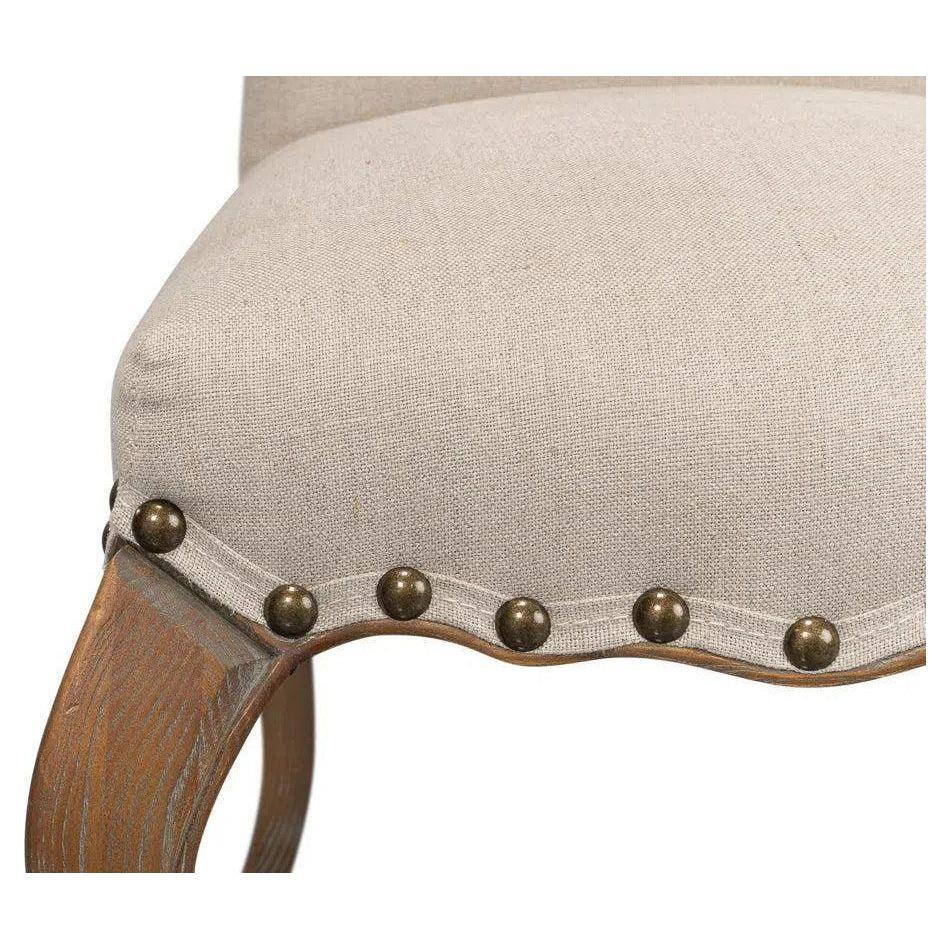 Thorne Linen Armless Dining Chair 2PC - LOOMLAN - Sarreid - Dining Chairs