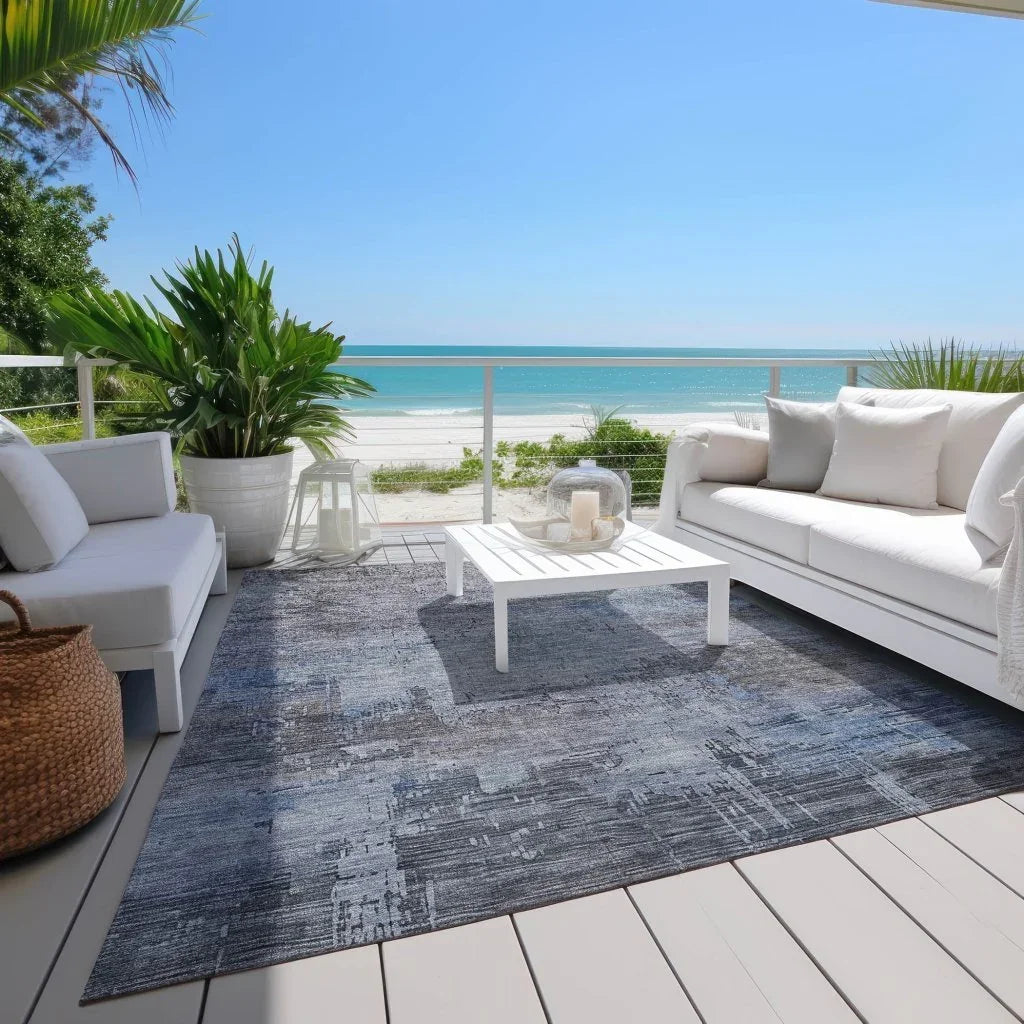 Thornyx Gray Washable Indoor - Outdoor Rug - LOOMLAN - LOOMLAN Rugs - Outdoor Rugs