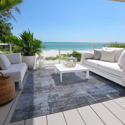 Thornyx Gray Washable Indoor - Outdoor Rug - LOOMLAN - LOOMLAN Rugs - Outdoor Rugs