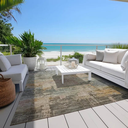 Thornyx Green Washable Indoor - Outdoor Rug - LOOMLAN - LOOMLAN Rugs - Outdoor Rugs