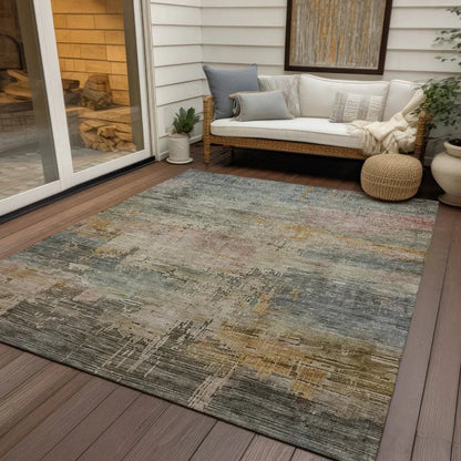 Thornyx Green Washable Indoor - Outdoor Rug - LOOMLAN - LOOMLAN Rugs - Outdoor Rugs