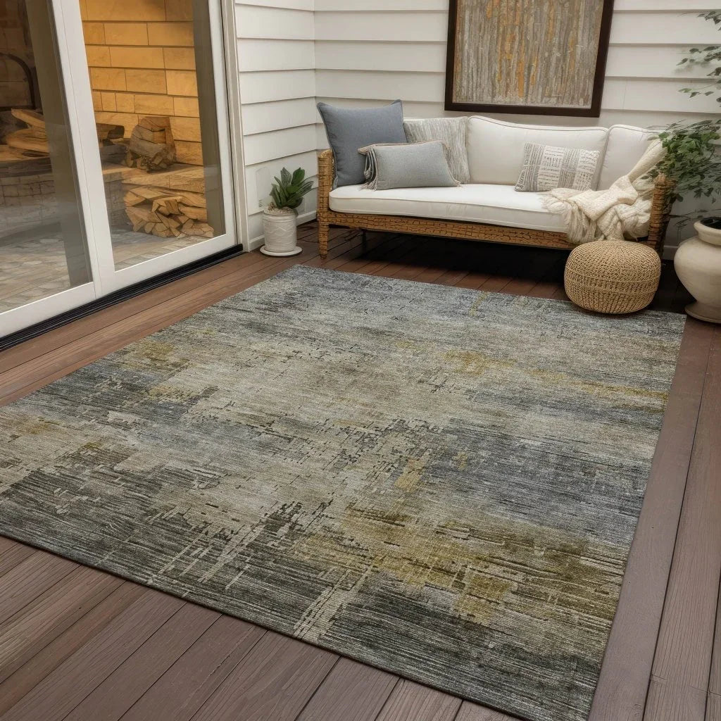 Thornyx Pewter Washable Indoor - Outdoor Rug - LOOMLAN - LOOMLAN Rugs - Outdoor Rugs