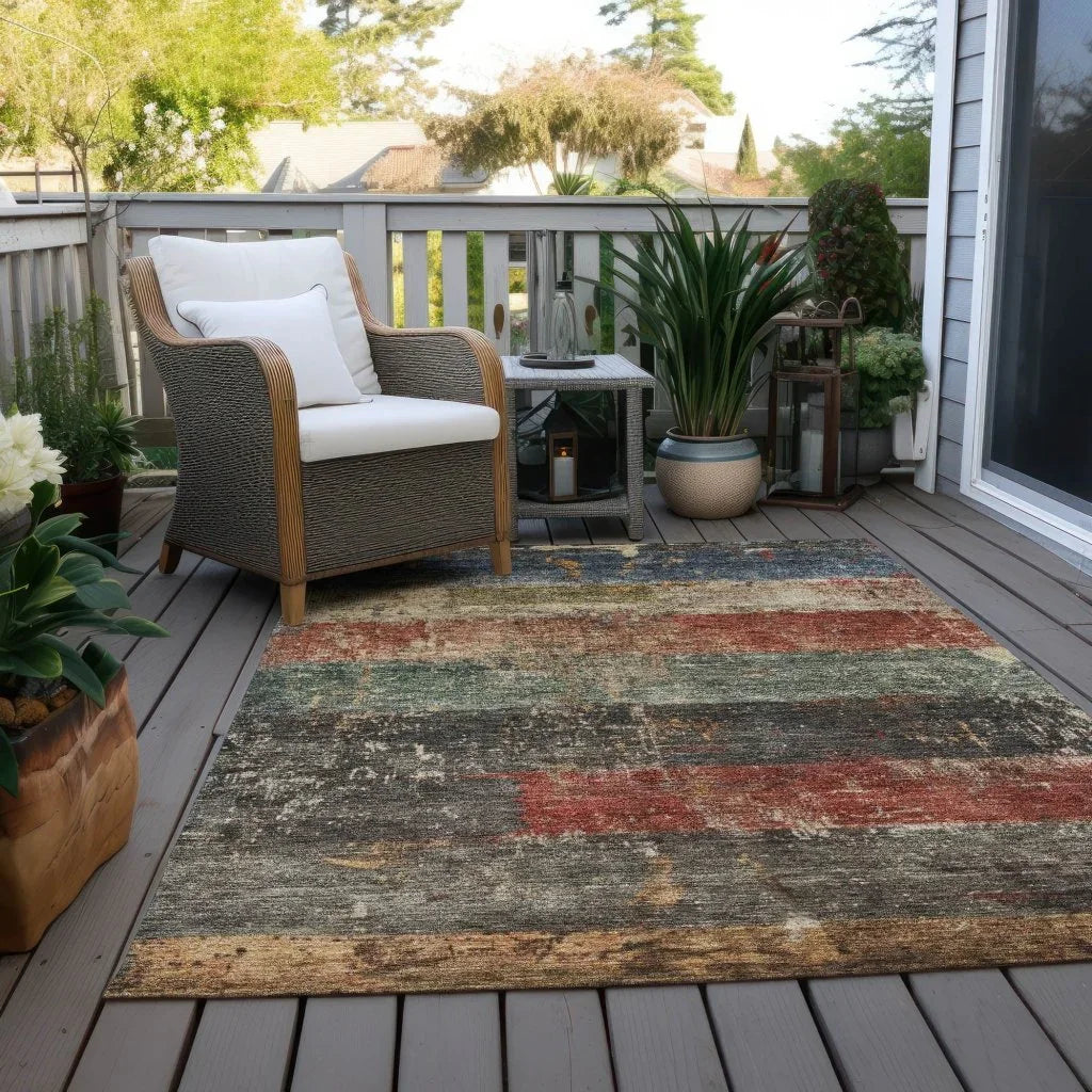 Threadin Green Washable Indoor - Outdoor Rug - LOOMLAN - LOOMLAN Rugs - Outdoor Rugs