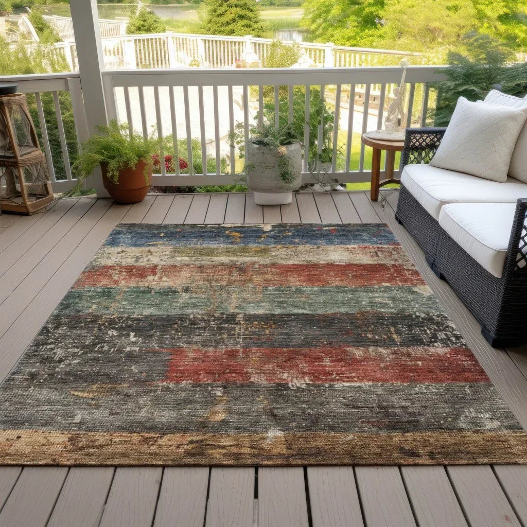 Threadin Green Washable Indoor - Outdoor Rug - LOOMLAN - LOOMLAN Rugs - Outdoor Rugs