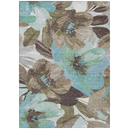 Threadiva Brown Washable Indoor - Outdoor Rug - LOOMLAN - LOOMLAN Rugs - Outdoor Rugs