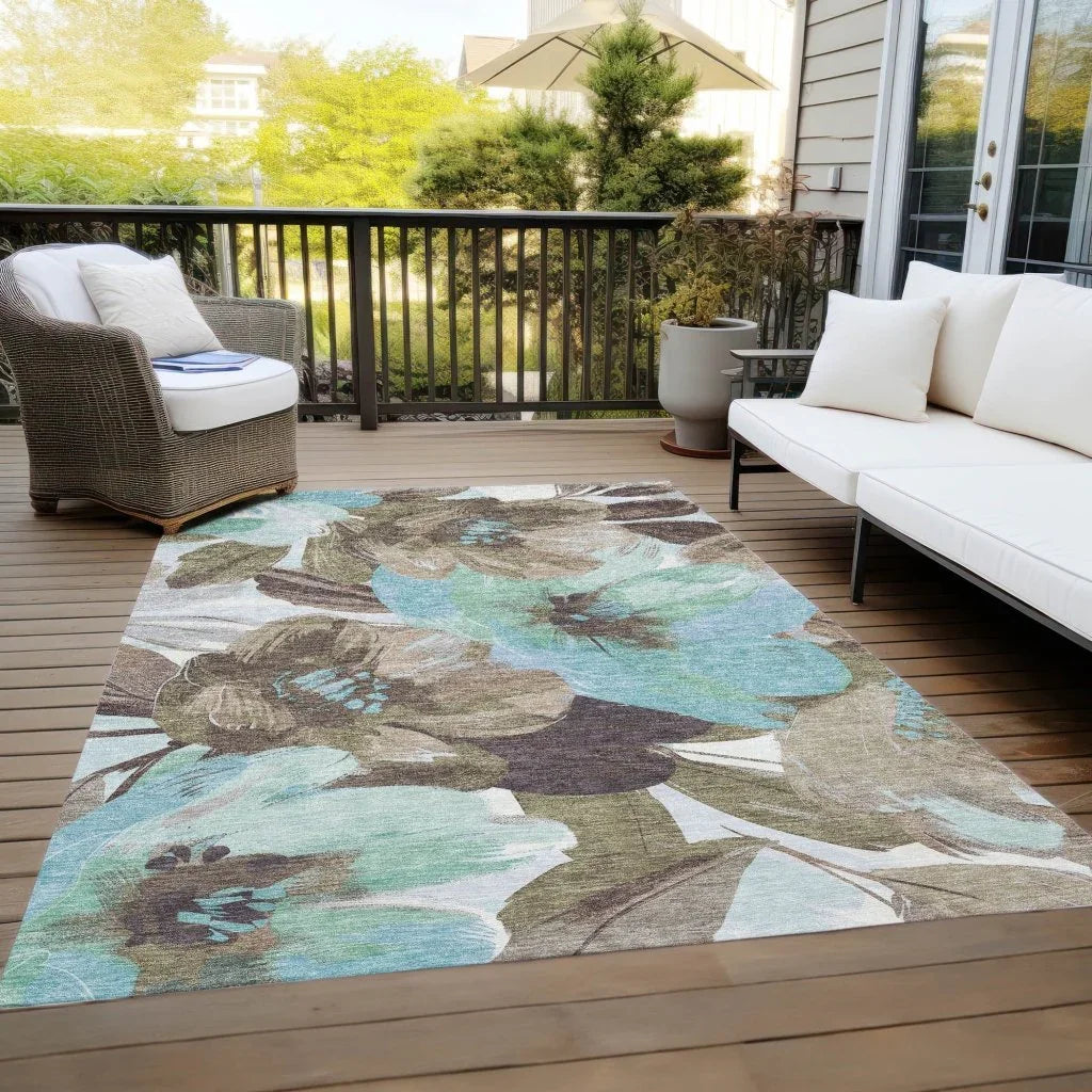 Threadiva Brown Washable Indoor - Outdoor Rug - LOOMLAN - LOOMLAN Rugs - Outdoor Rugs
