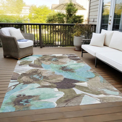 Threadiva Brown Washable Indoor - Outdoor Rug - LOOMLAN - LOOMLAN Rugs - Outdoor Rugs