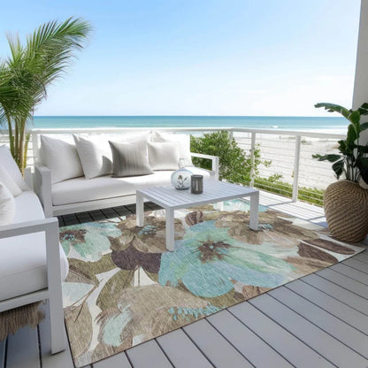 Threadiva Brown Washable Indoor - Outdoor Rug - LOOMLAN - LOOMLAN Rugs - Outdoor Rugs