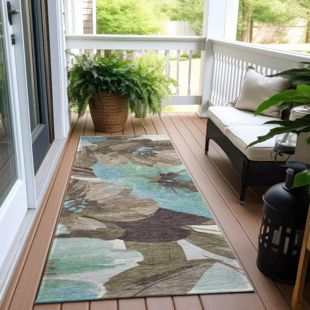 Threadiva Brown Washable Indoor - Outdoor Rug - LOOMLAN - LOOMLAN Rugs - Outdoor Rugs