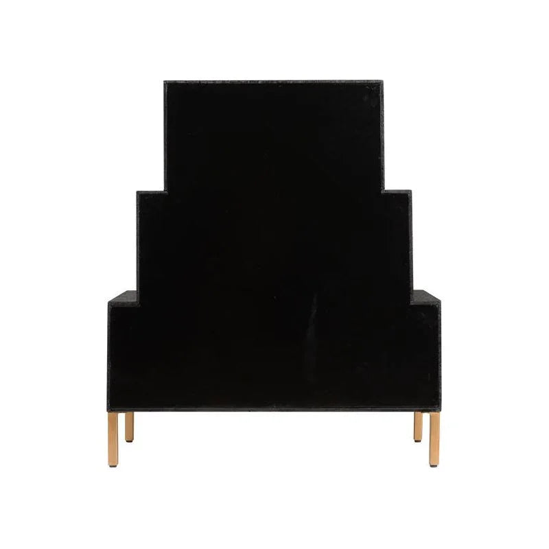 Three Tiered Wood Coverd Black Chest - LOOMLAN - Chelsea House - Chests