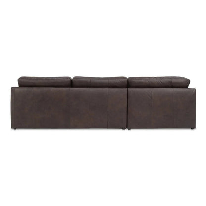 Thurlow Brown Leather Corner Sectional - LOOMLAN - Moe's Home - Sectionals