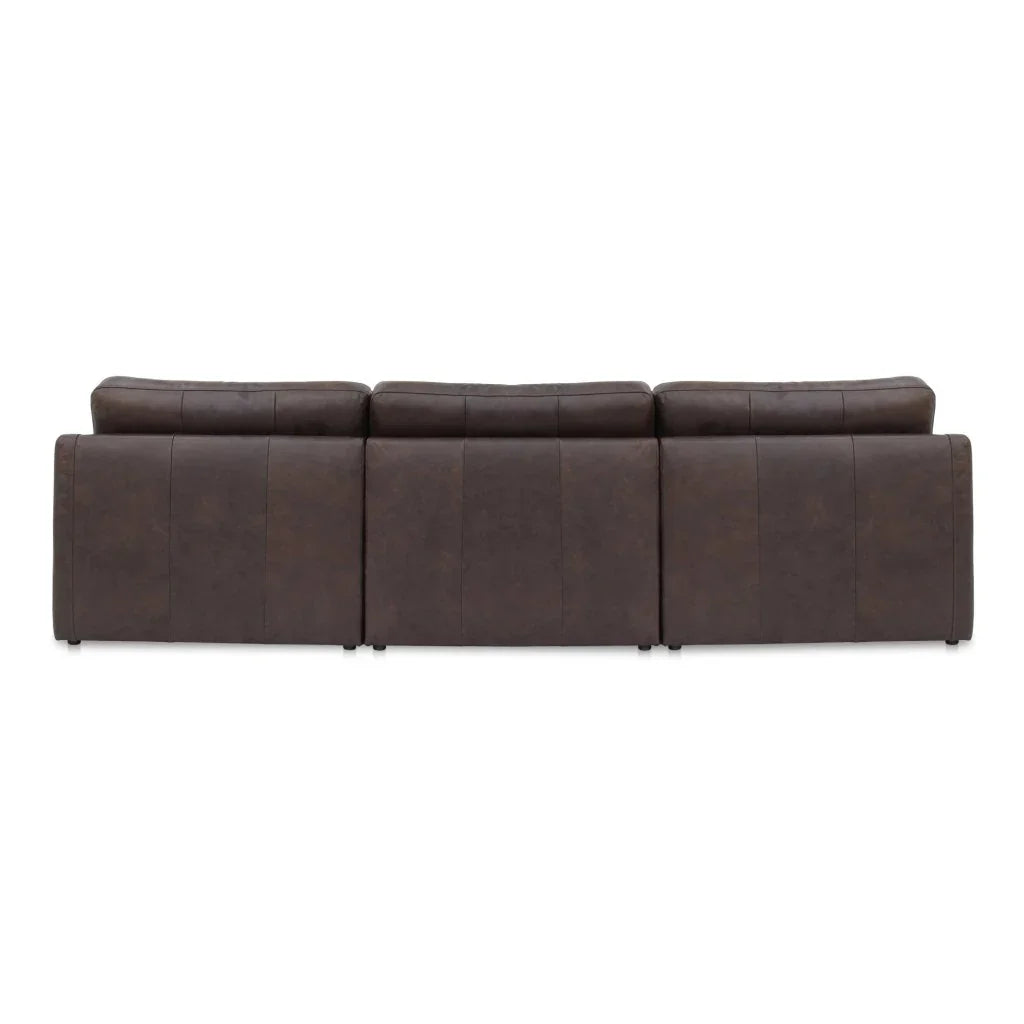 Thurlow Brown Leather Modular Sofa-Modular Sofas-Moe's Home-LOOMLAN