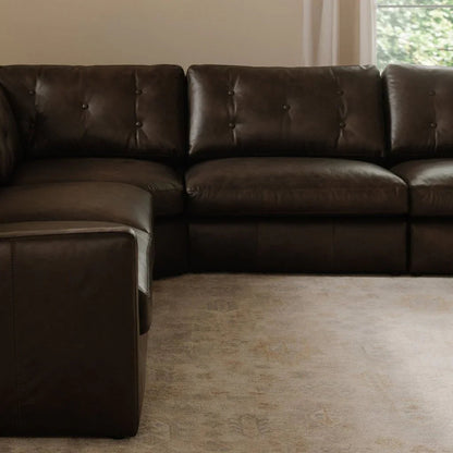 Thurlow Leather Made Corner Modular Sofa-Modular Sofas-Moe's Home-LOOMLAN