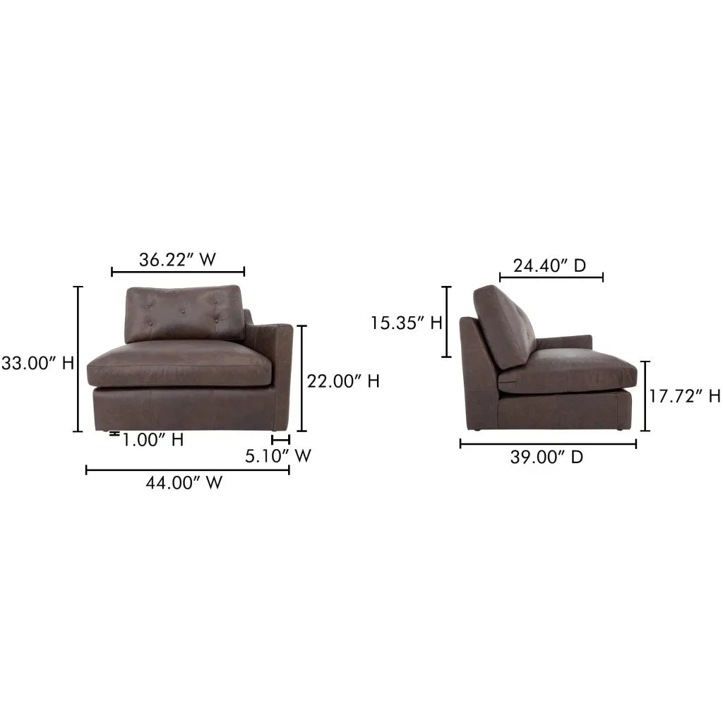 Thurlow Leather Made Corner Modular Sofa-Modular Sofas-Moe's Home-LOOMLAN
